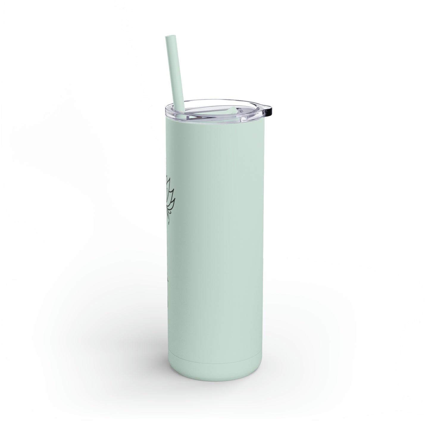 Lotus Personalized Skinny Matte Tumbler with Straw 20oz | BPA Free - Lotus et Moi