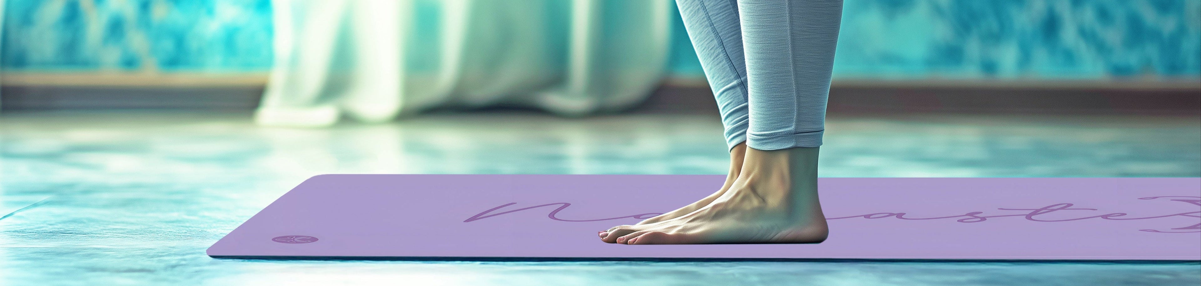 Lotus Namaste PU yoga mat Purple