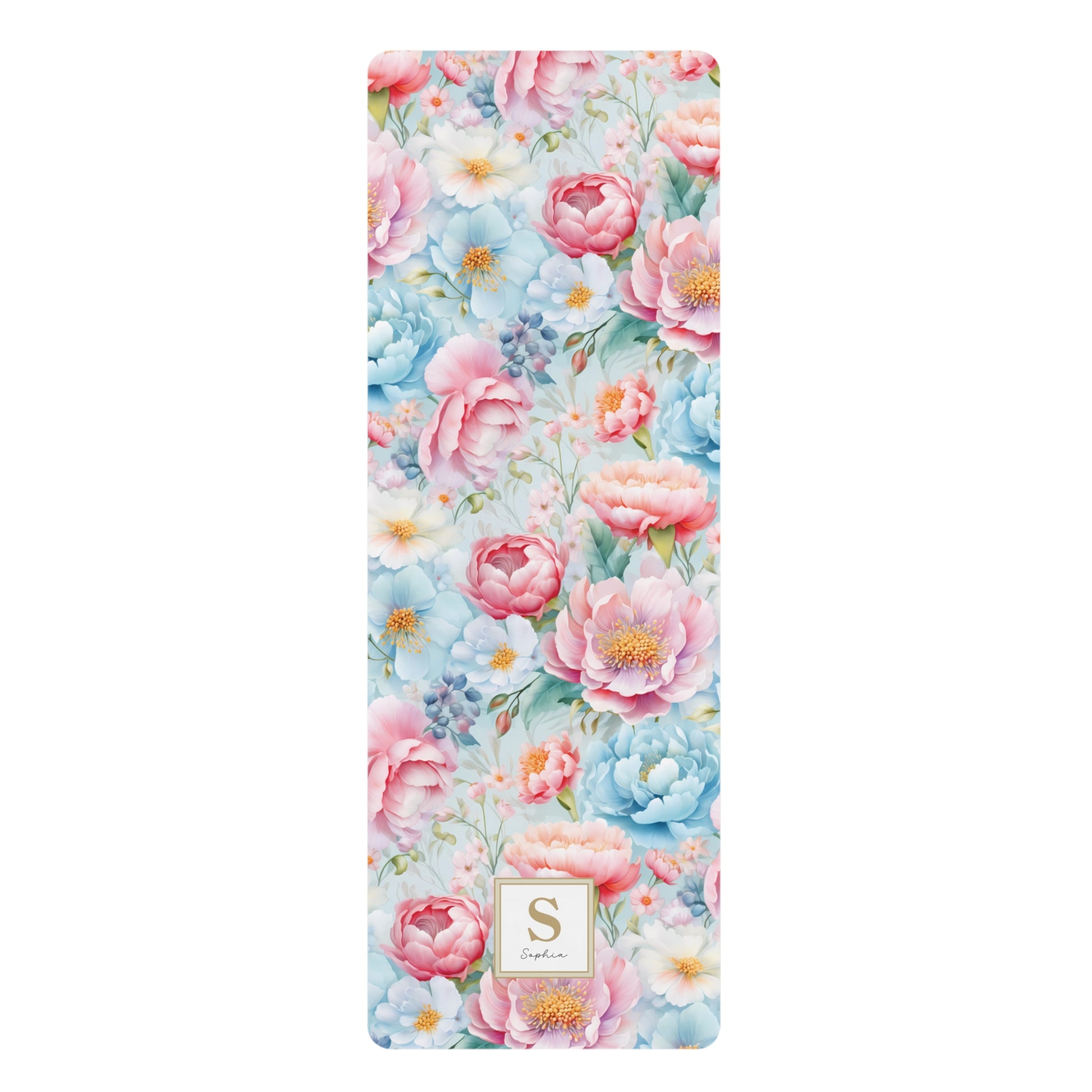 Personalized Yoga Mat | Flower Watercolor | Non-Slip, Comfort, Extra Stability - Lotus et Moi