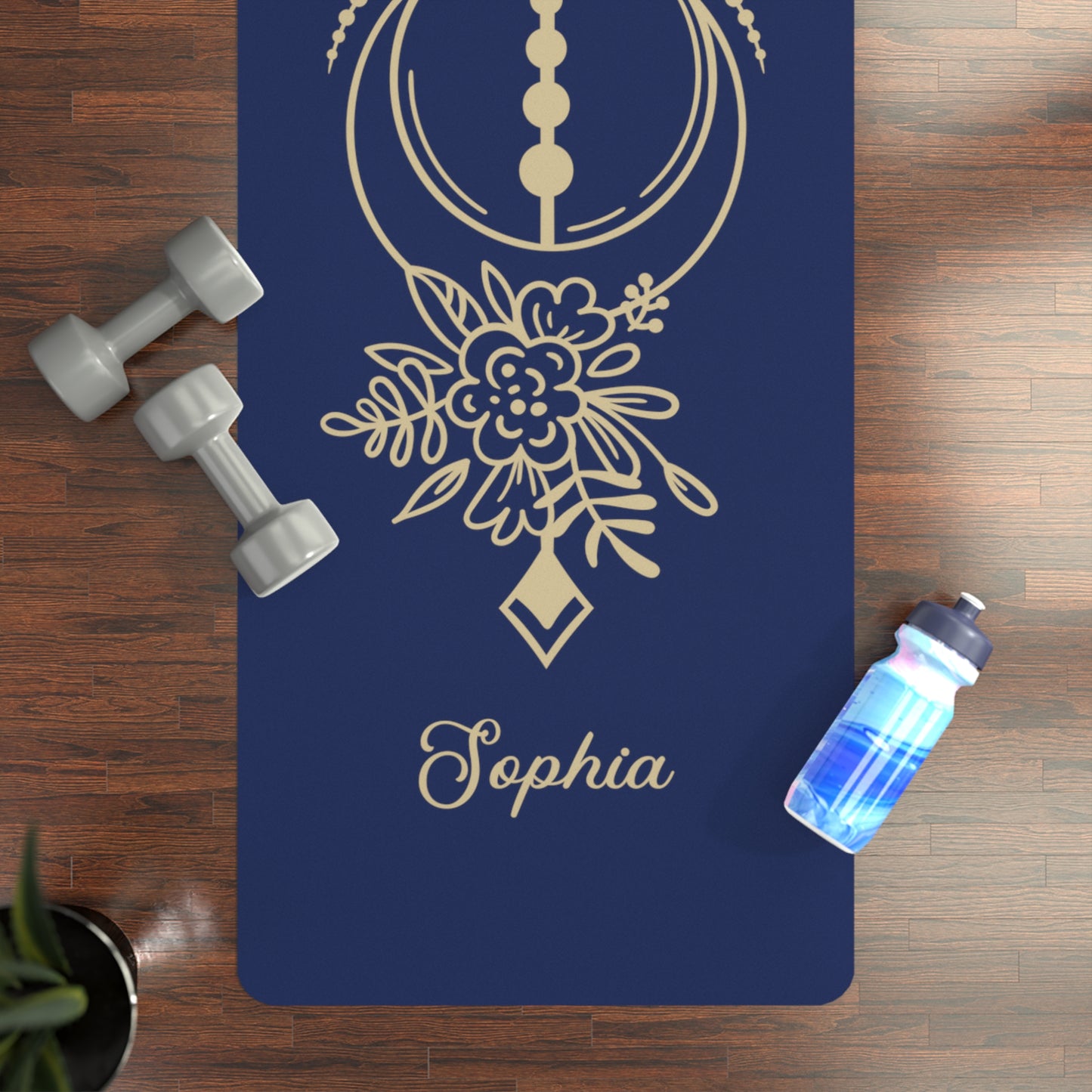 Moon Floral Personalized Yoga Mat | Non-Slip, Comfort, Extra Stability - Lotus et Moi