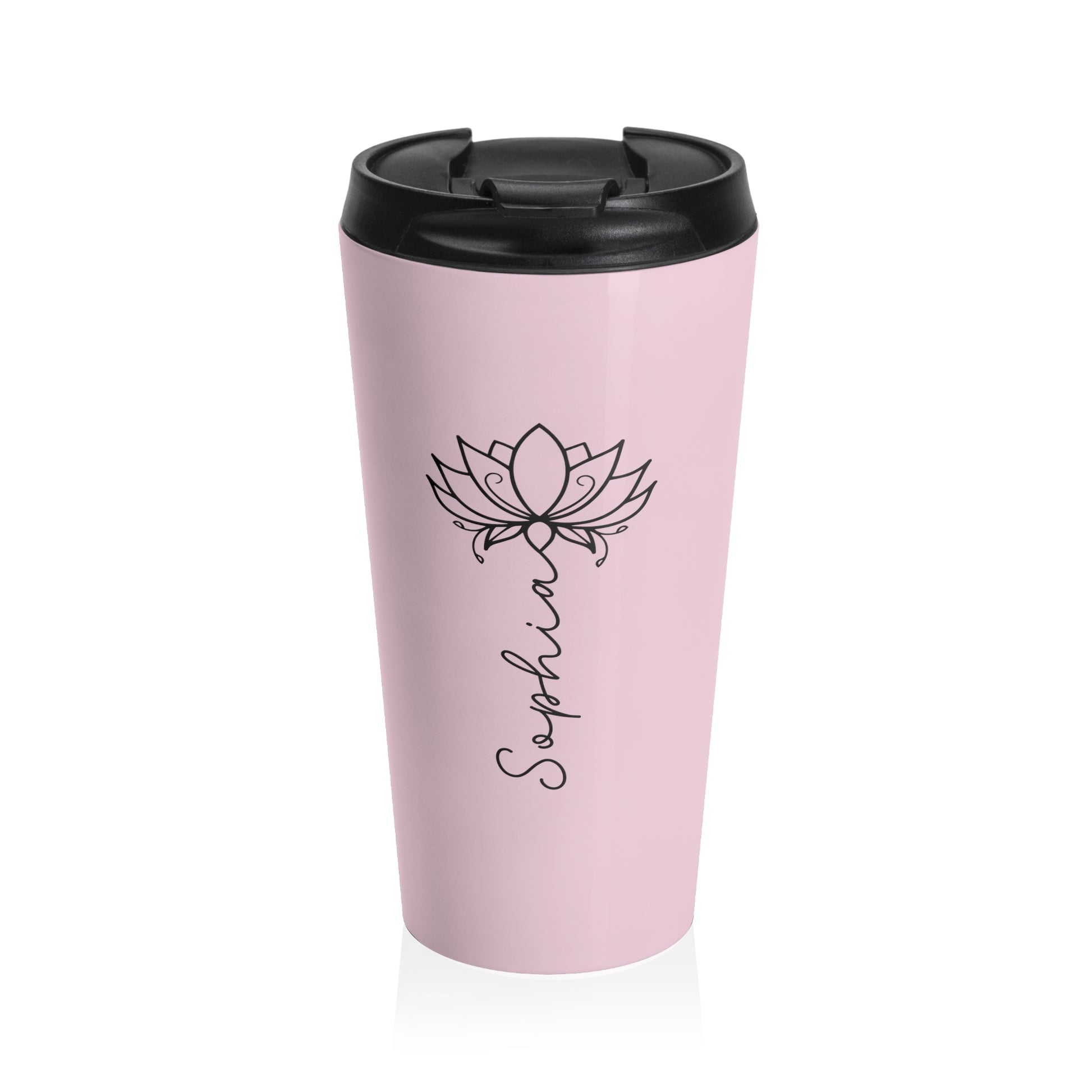 Lotus Personalized Tumbler | Insulated Travel Mug 15oz | Dishwasher Safe, Leak Proof - Lotus et Moi