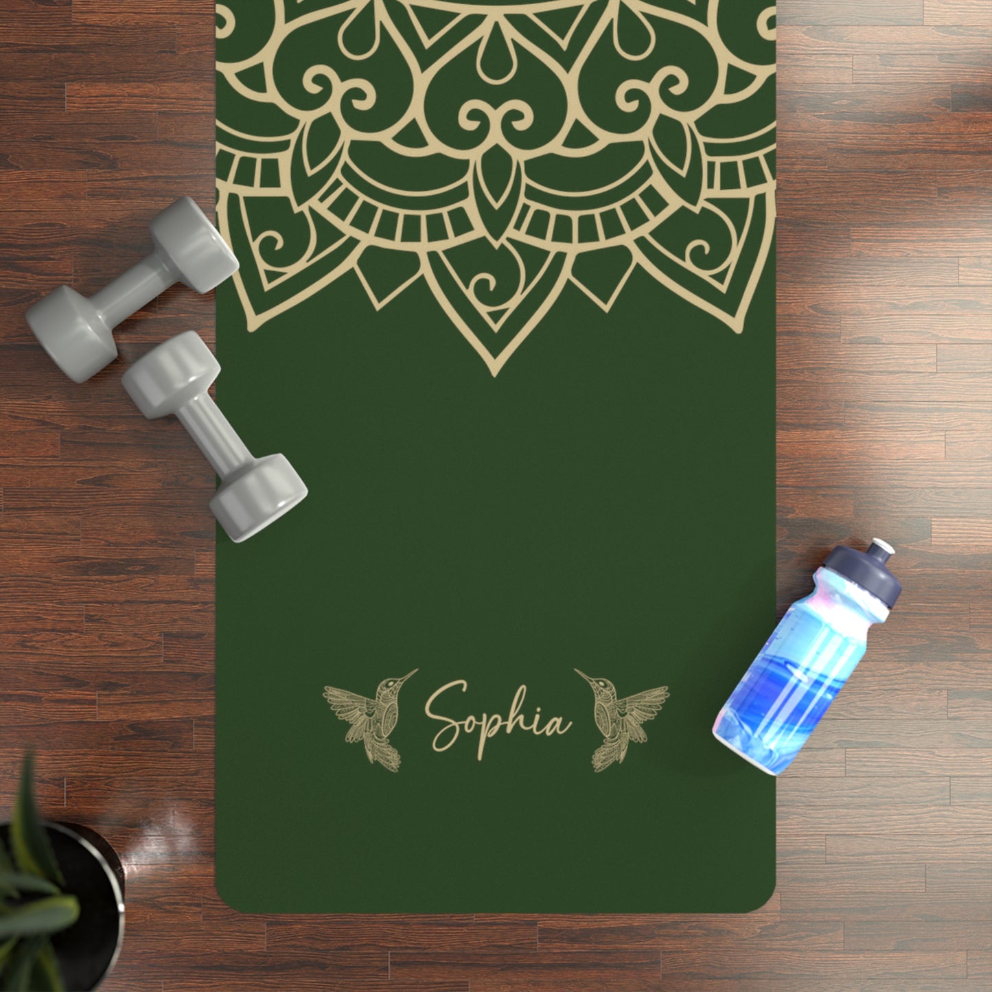 Personalized Yoga Mat | Mandara, Birds | Non-Slip, Comfort, Extra Stability - Lotus et Moi