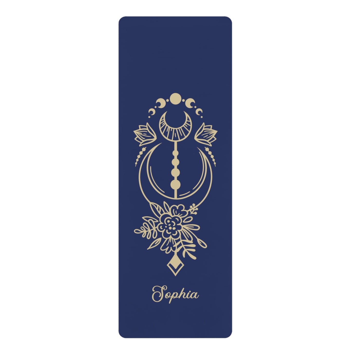 Moon Floral Personalized Yoga Mat | Non-Slip, Comfort, Extra Stability - Lotus et Moi