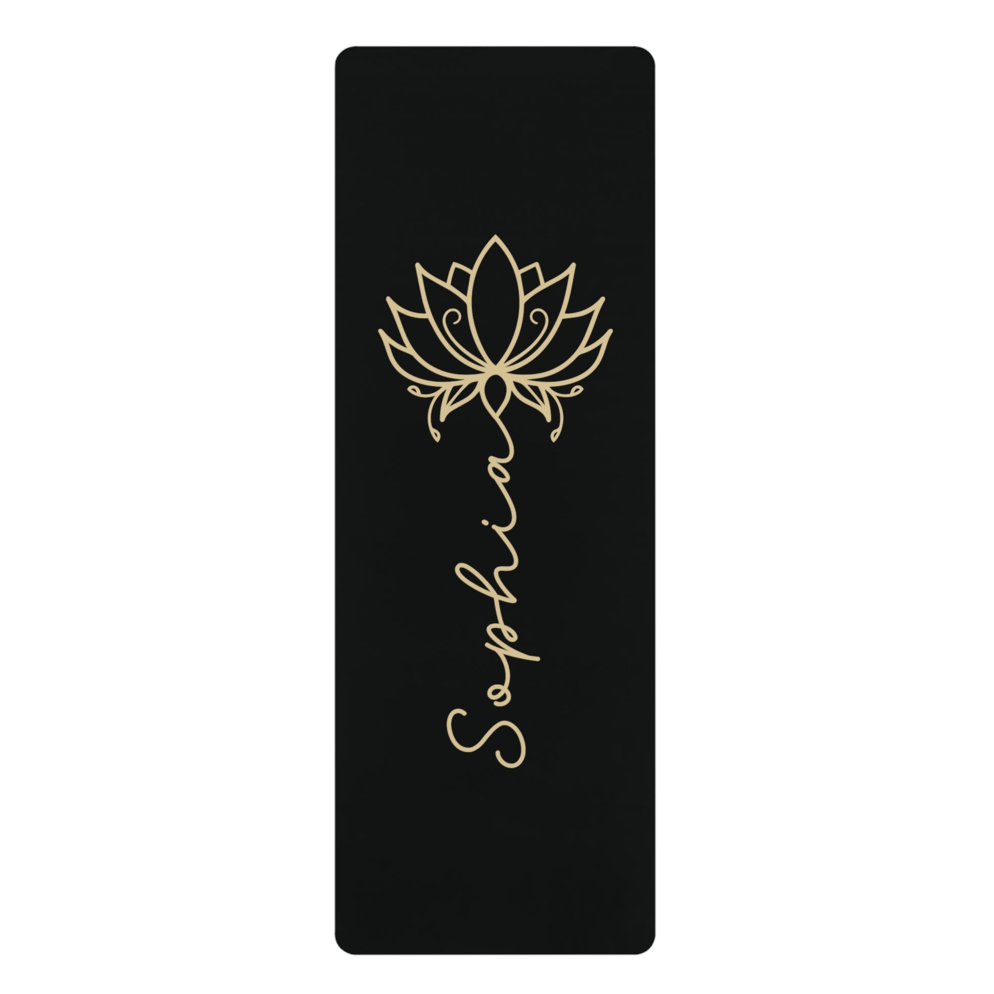 lotus personalized yoga mat black