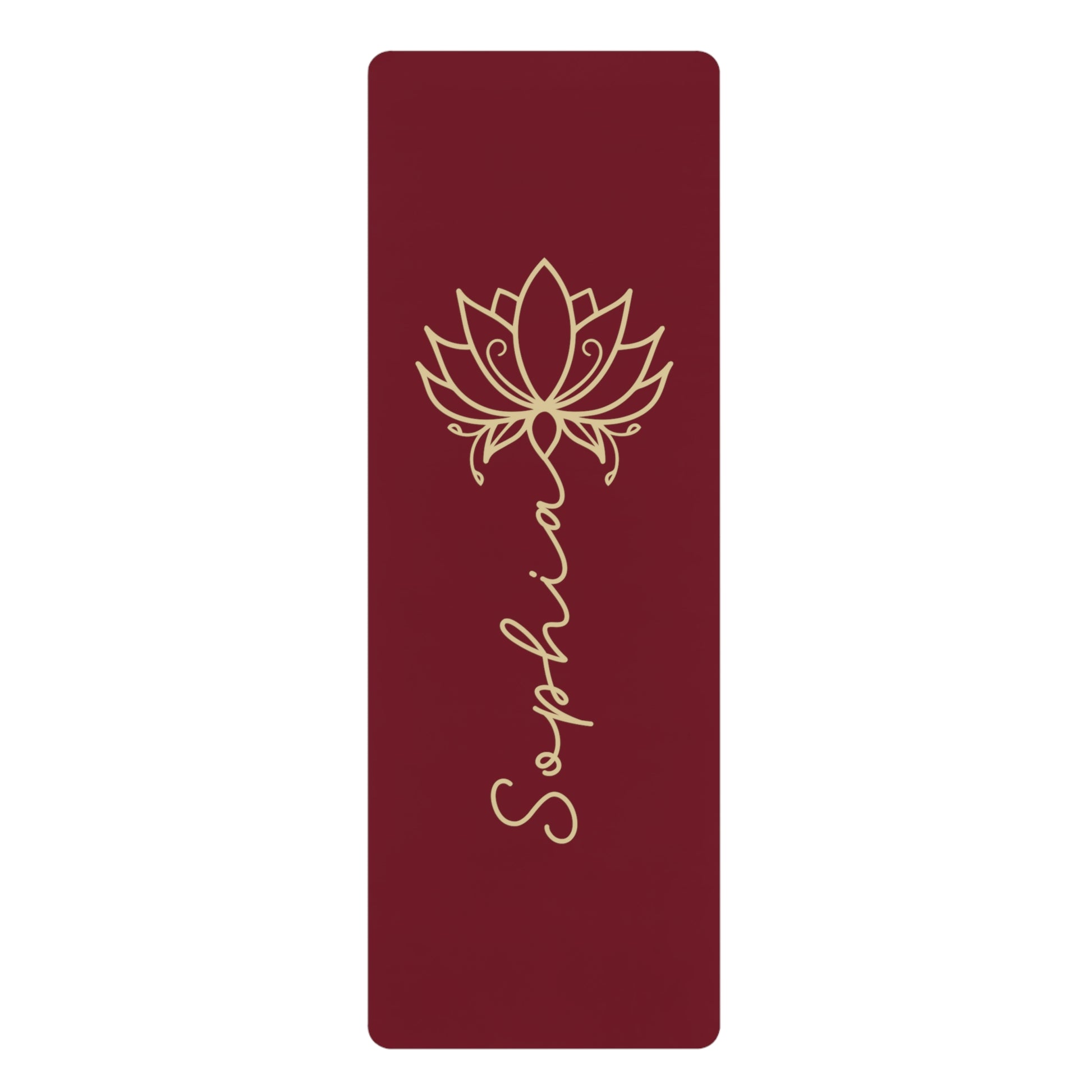 lotus personalized yoga mat dark red