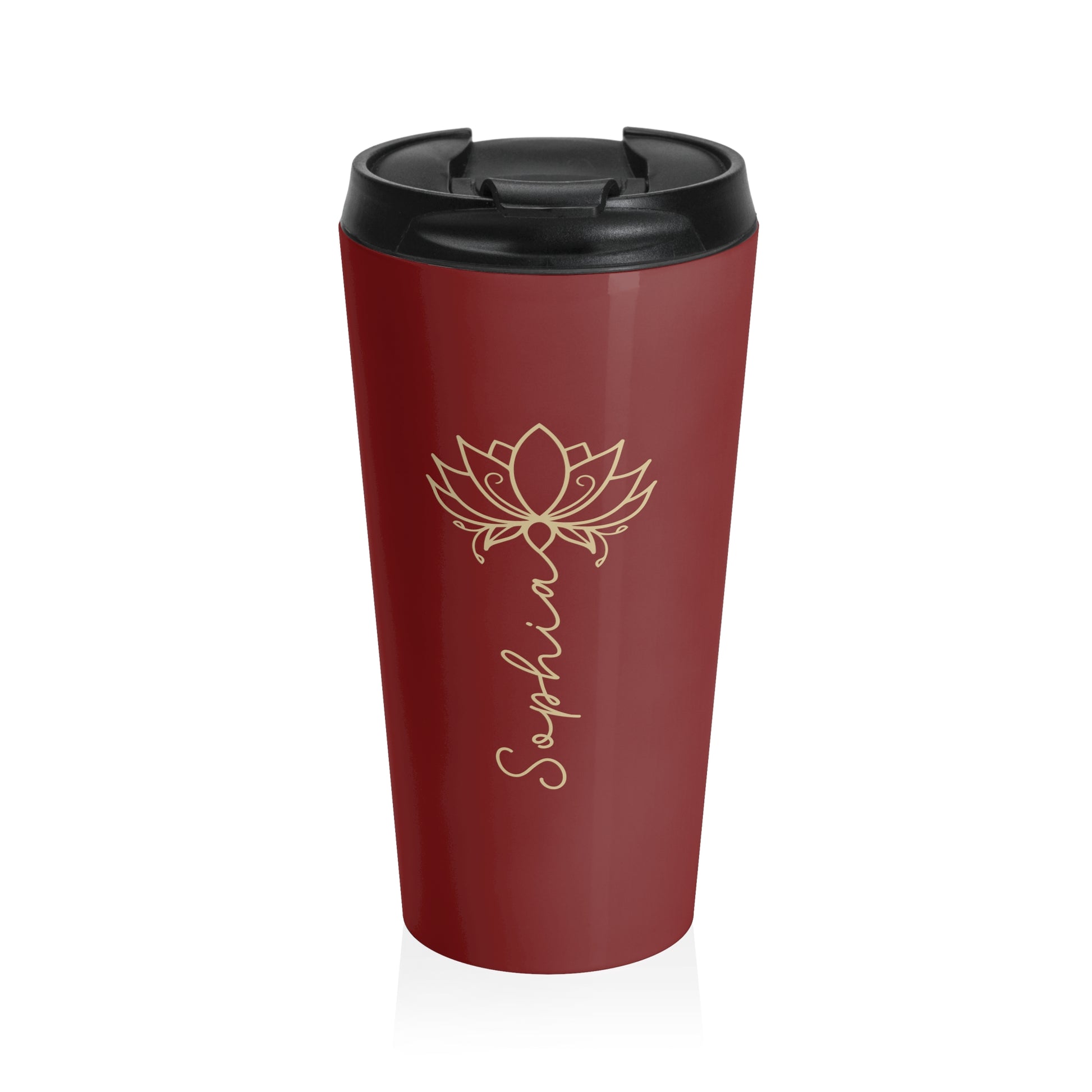 Lotus Personalized Tumbler | Insulated Travel Mug 15oz | Dishwasher Safe, Leak Proof - Lotus et Moi