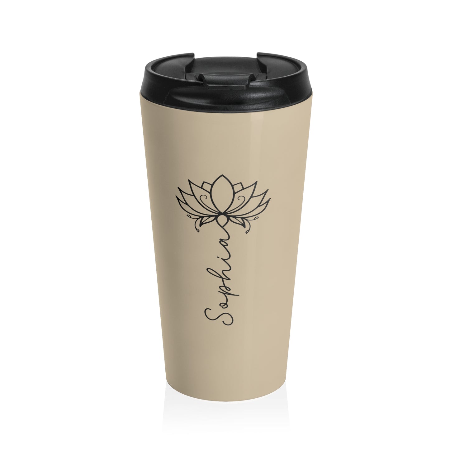 Lotus Personalized Tumbler | Insulated Travel Mug 15oz | Dishwasher Safe, Leak Proof - Lotus et Moi