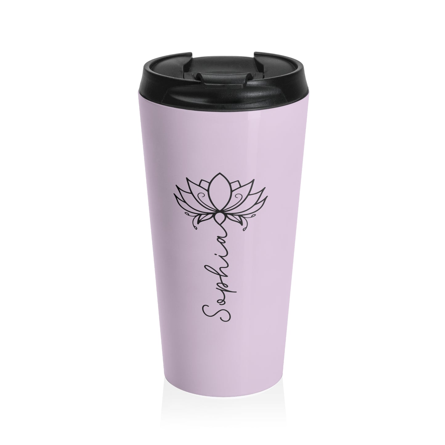 Lotus Personalized Tumbler | Insulated Travel Mug 15oz | Dishwasher Safe, Leak Proof - Lotus et Moi