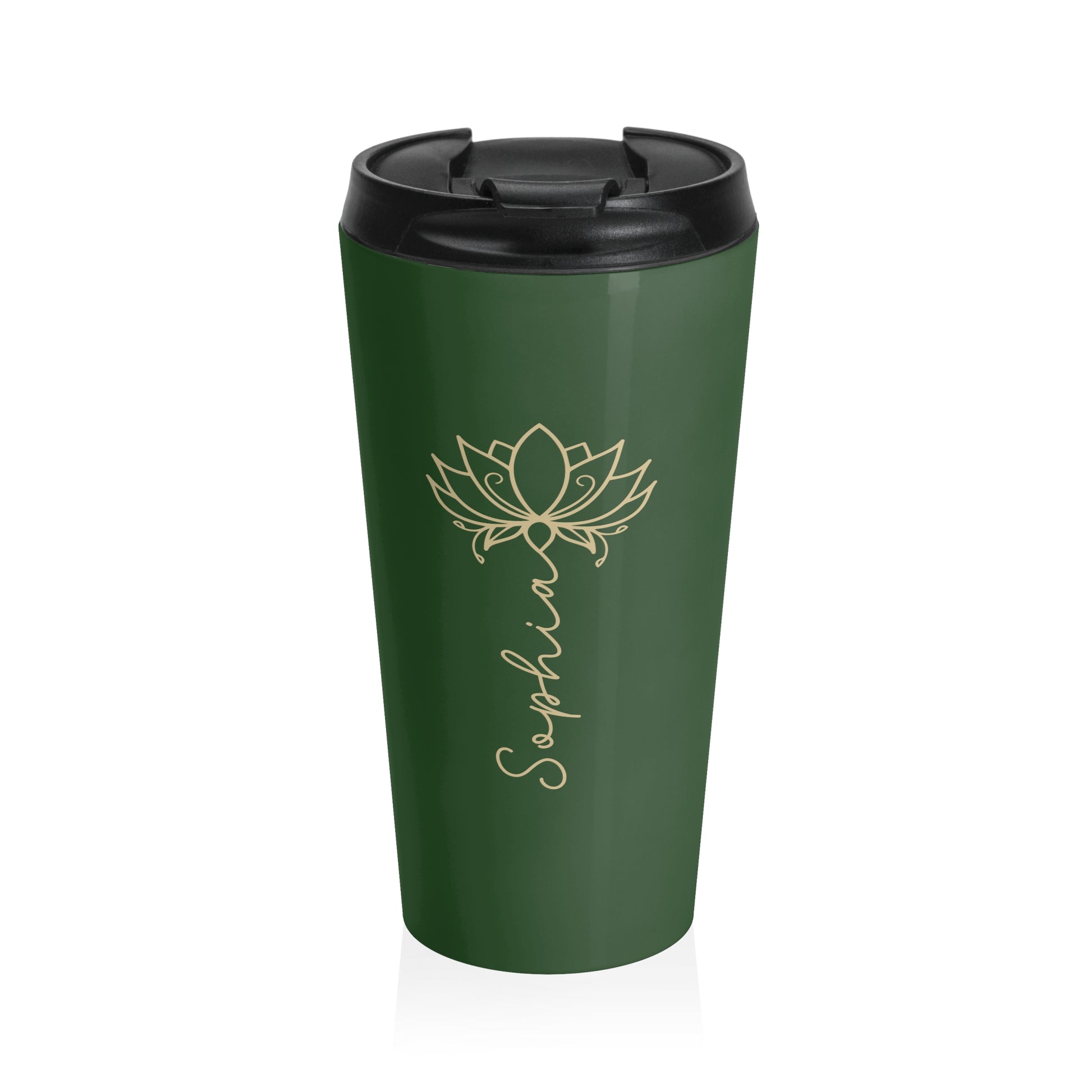 Lotus Personalized Tumbler | Insulated Travel Mug 15oz | Dishwasher Safe, Leak Proof - Lotus et Moi