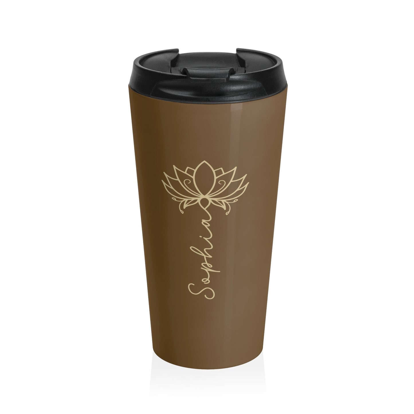 Lotus Personalized Tumbler | Insulated Travel Mug 15oz | Dishwasher Safe, Leak Proof - Lotus et Moi