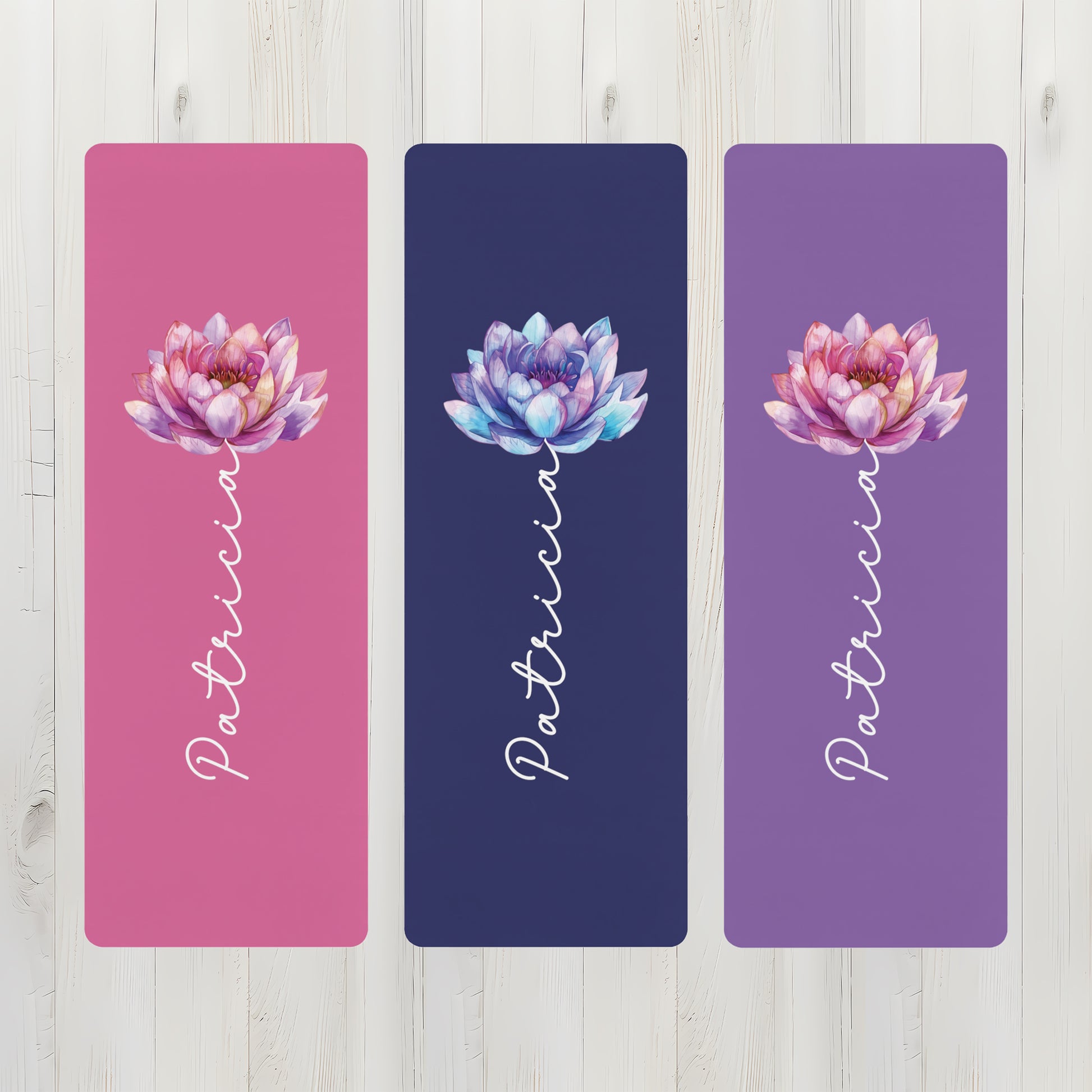 Personalized Yoga Mat | Lotus Watercolor | Non-Slip, Comfort, Extra Stability - Lotus et Moi