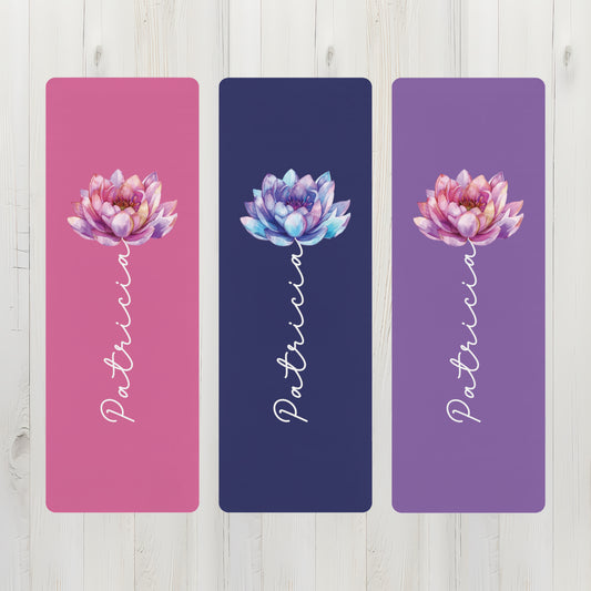 Personalized Yoga Mat | Lotus Watercolor | Non-Slip, Comfort, Extra Stability - Lotus et Moi