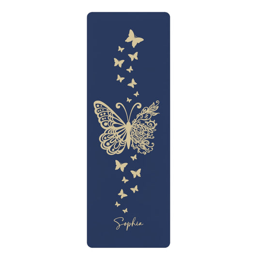 Butterfly Personalized Yoga Mat | Non - Slip, Comfort, Extra Stability - Lotus et Moi