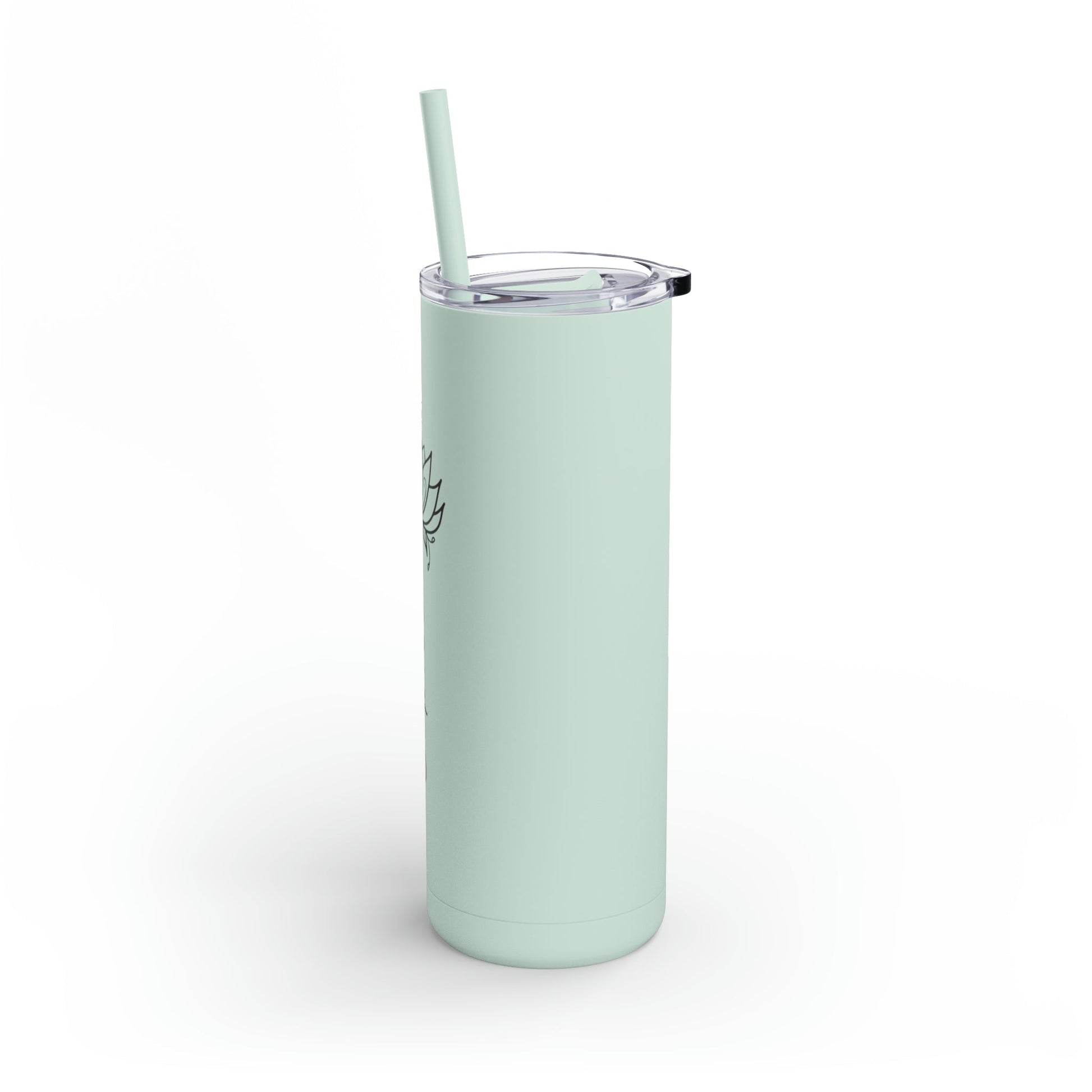 Lotus Personalized Skinny Matte Tumbler with Straw 20oz | BPA Free - Lotus et Moi