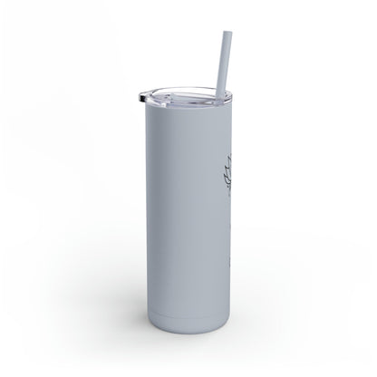 Lotus Personalized Skinny Matte Tumbler with Straw 20oz | BPA Free - Lotus et Moi