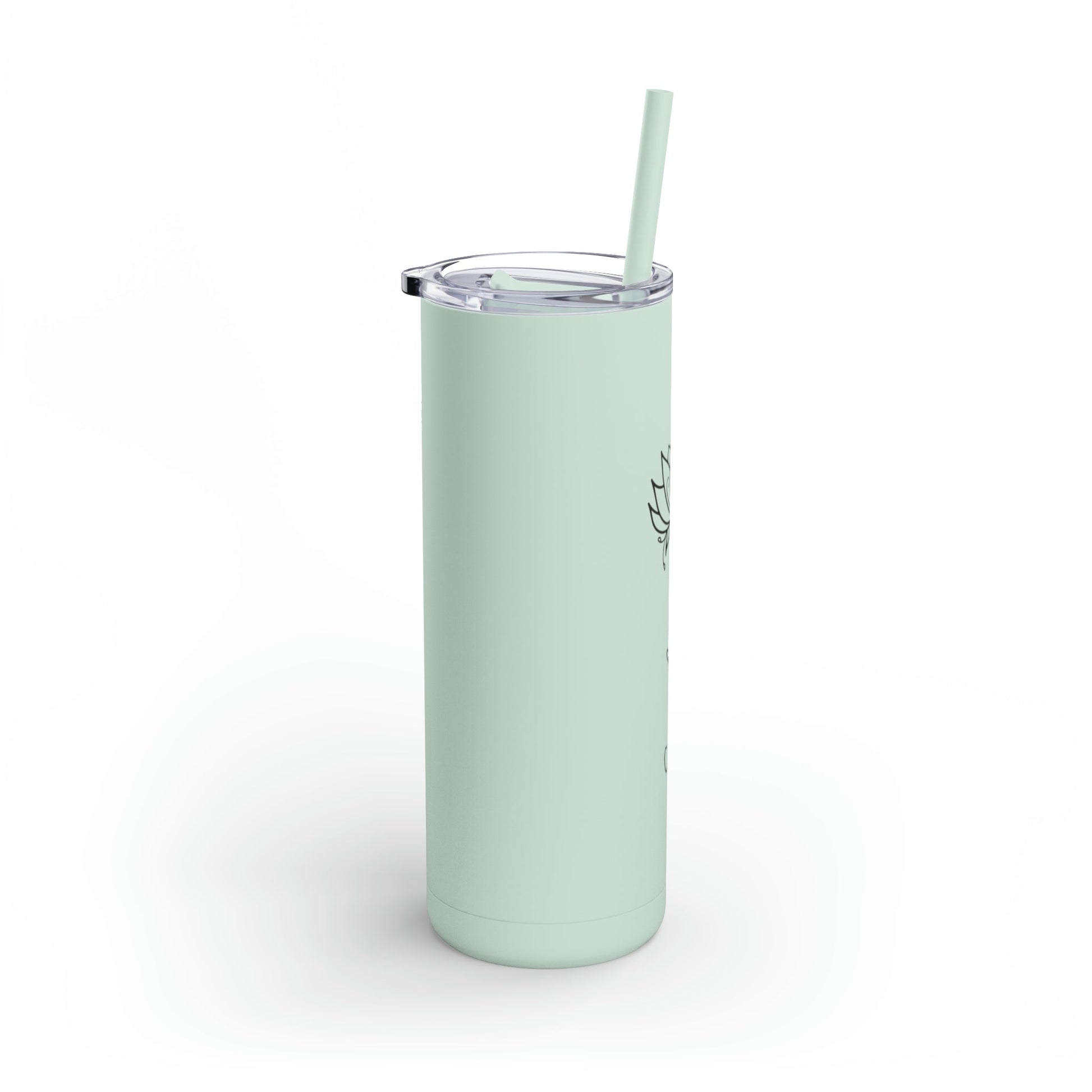 Lotus Personalized Skinny Matte Tumbler with Straw 20oz | BPA Free - Lotus et Moi