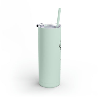 Lotus Personalized Skinny Matte Tumbler with Straw 20oz | BPA Free - Lotus et Moi
