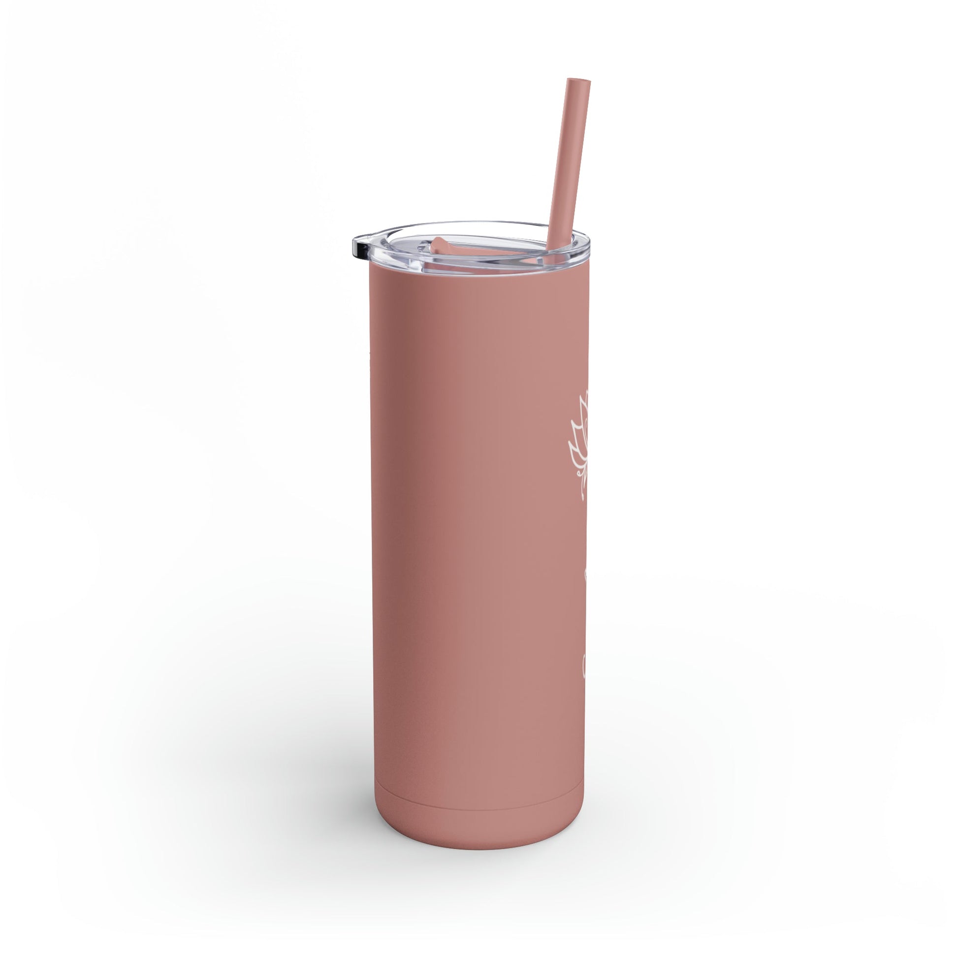 Lotus Personalized Skinny Matte Tumbler with Straw 20oz | BPA Free - Lotus et Moi