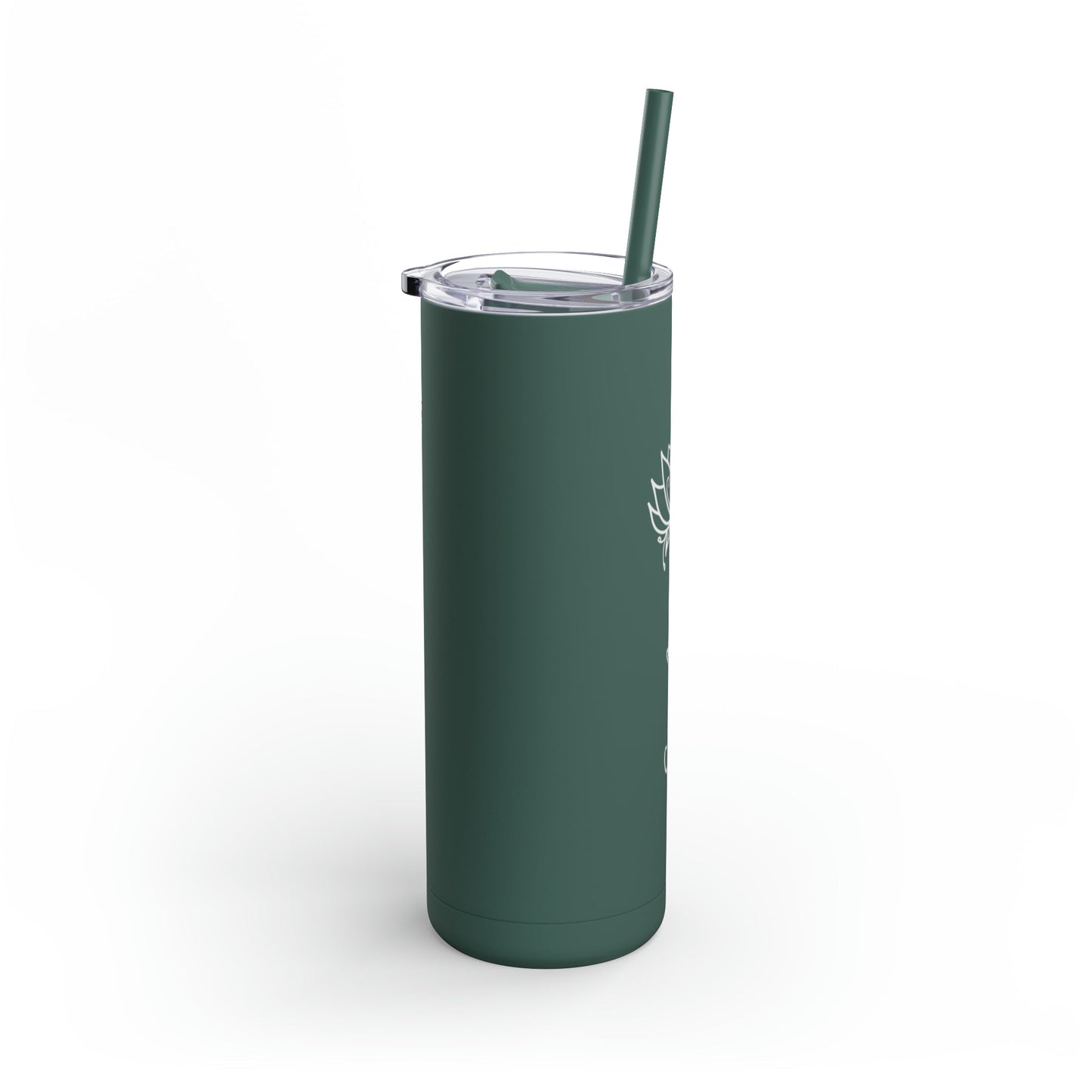 Lotus Personalized Skinny Matte Tumbler with Straw 20oz | BPA Free - Lotus et Moi