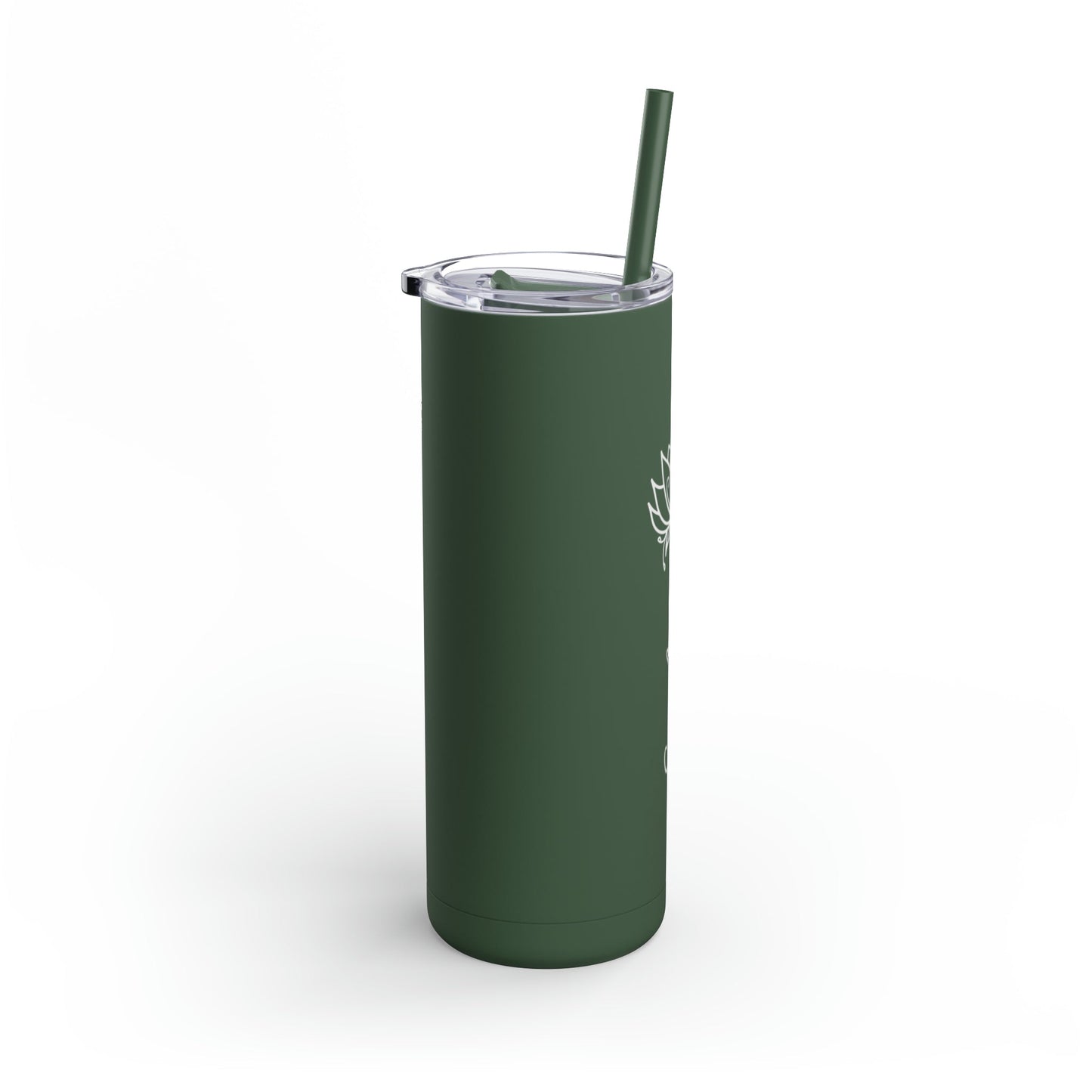 Lotus Personalized Skinny Matte Tumbler with Straw 20oz | BPA Free - Lotus et Moi