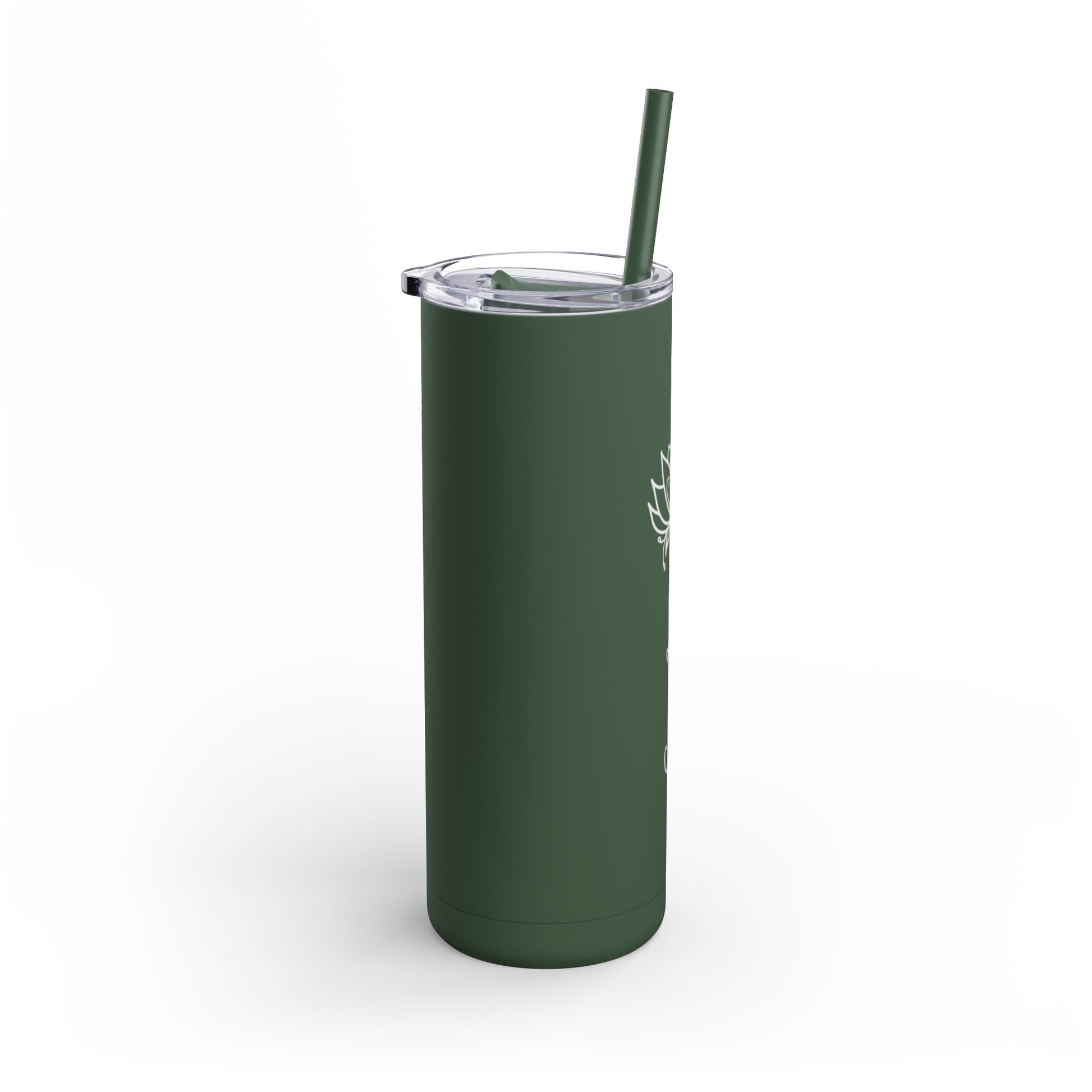 Lotus Personalized Skinny Matte Tumbler with Straw 20oz | BPA Free - Lotus et Moi