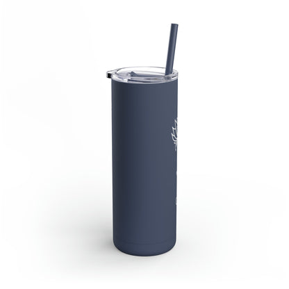 Lotus Personalized Skinny Matte Tumbler with Straw 20oz | BPA Free - Lotus et Moi