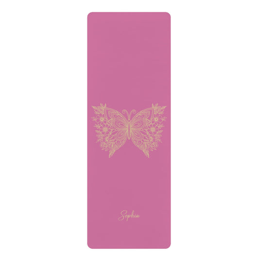 Personalized Yoga Mat | Butterfly | Non - Slip, Comfort, Extra Stability - Lotus et Moi