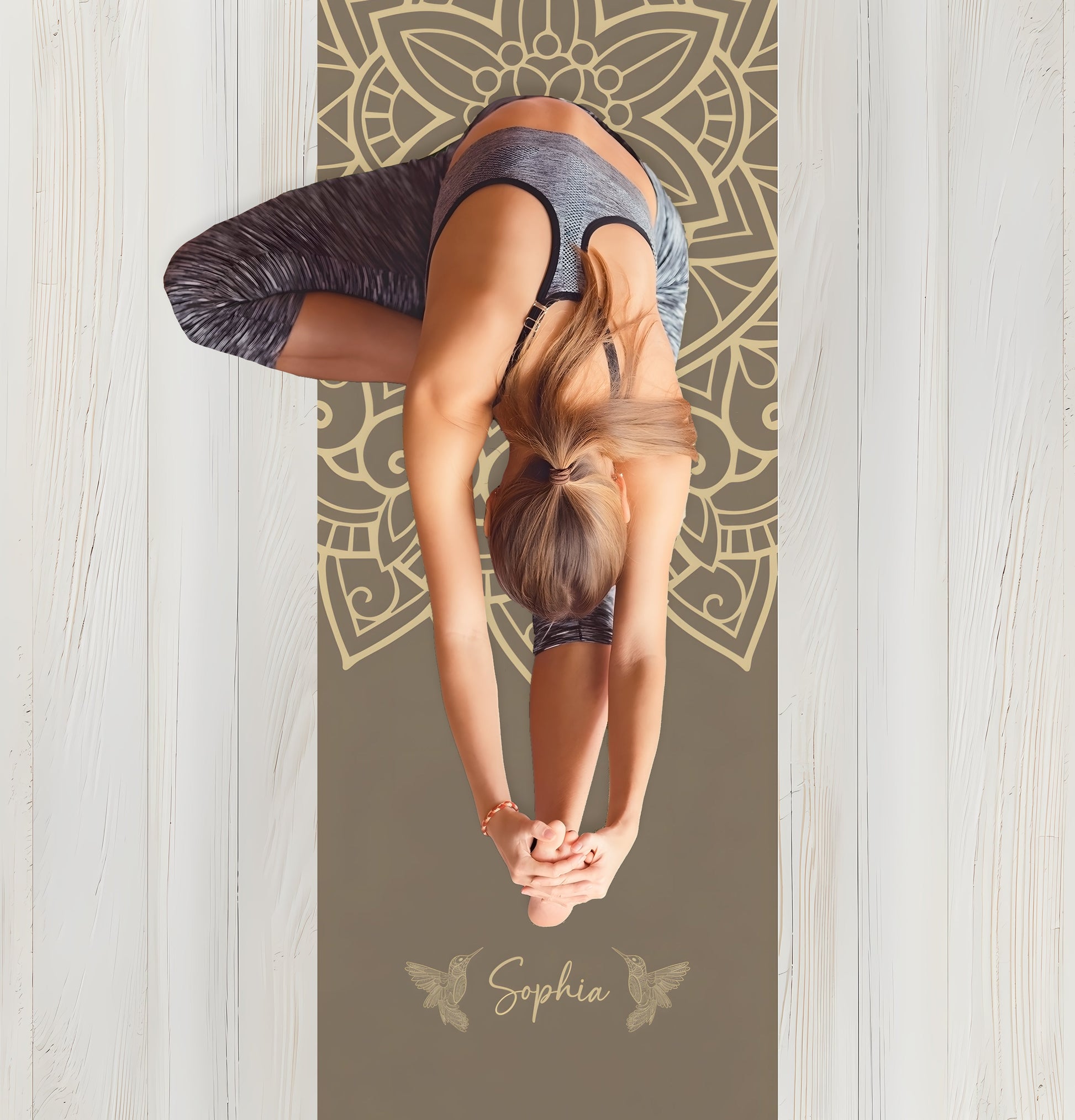 Personalized Yoga Mat | Mandara, Birds | Non - Slip, Comfort, Extra Stability - Lotus et Moi